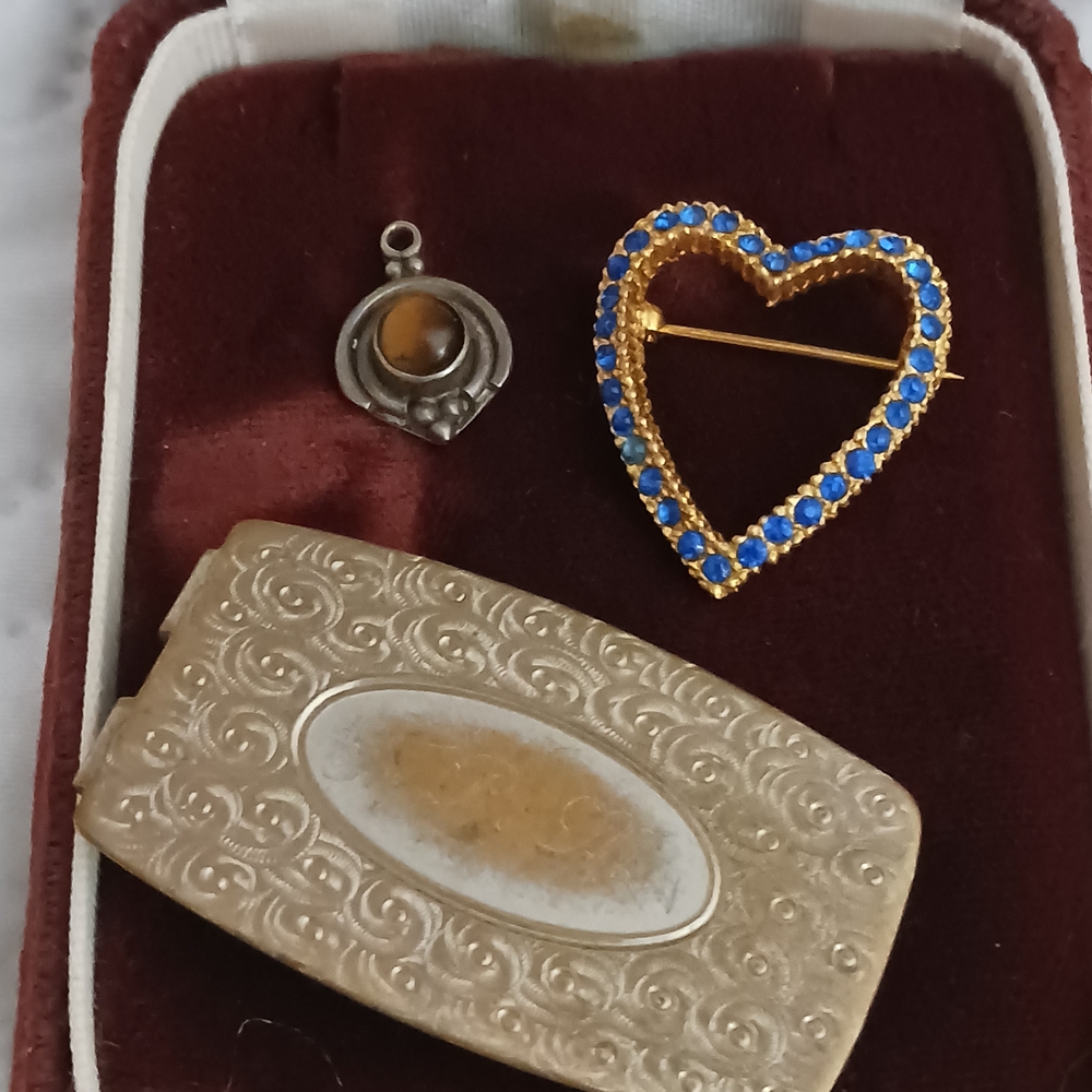 Tigers Eye Small Haul Vintage Mamselle Heart Money Clip